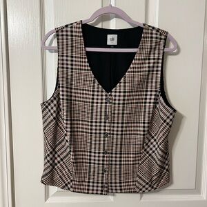Cabi Tailored Plaid Vest